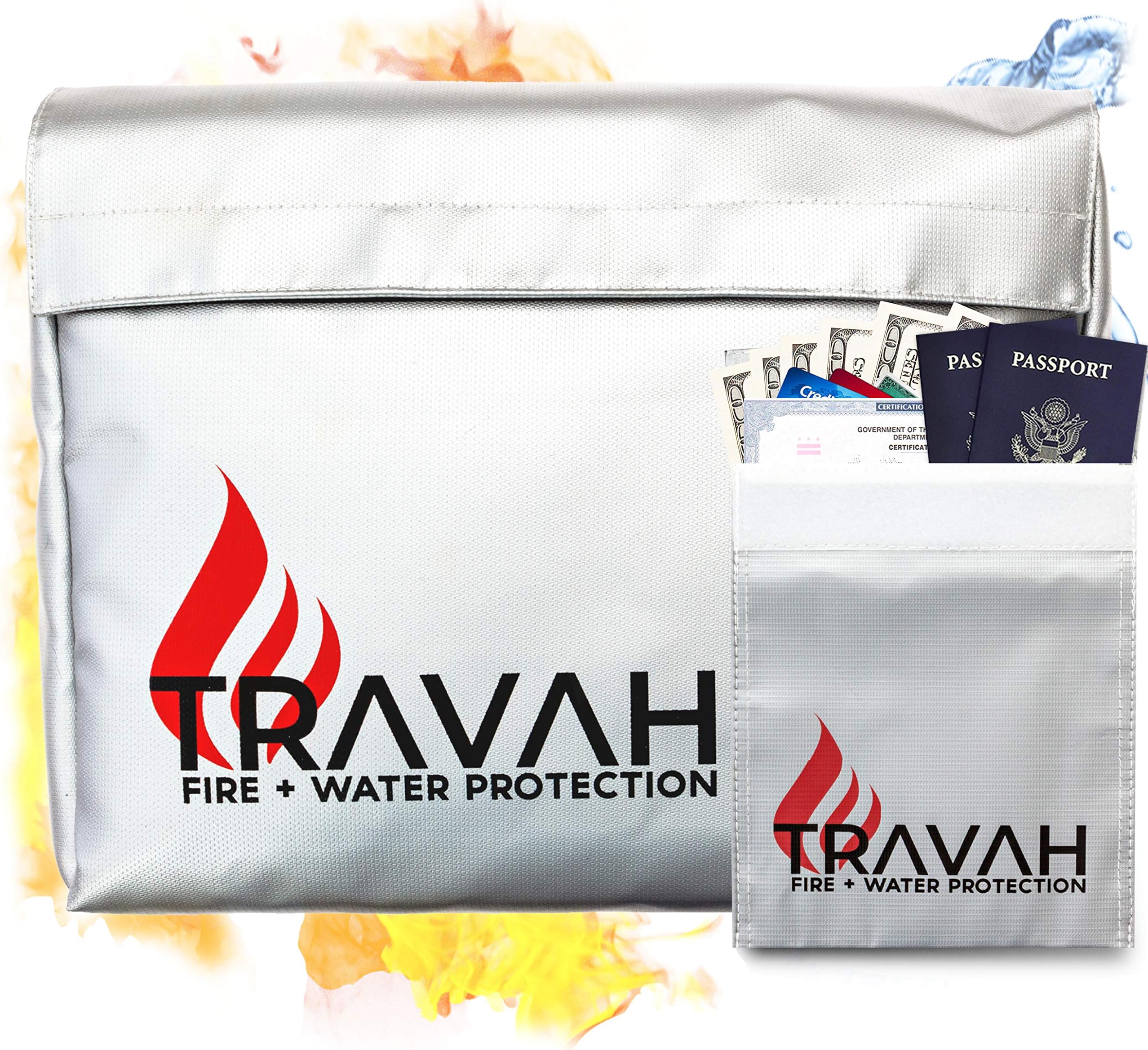 Travah Fireproof Document Safe Bag, All-Purpose Large Water-Resistant Storage