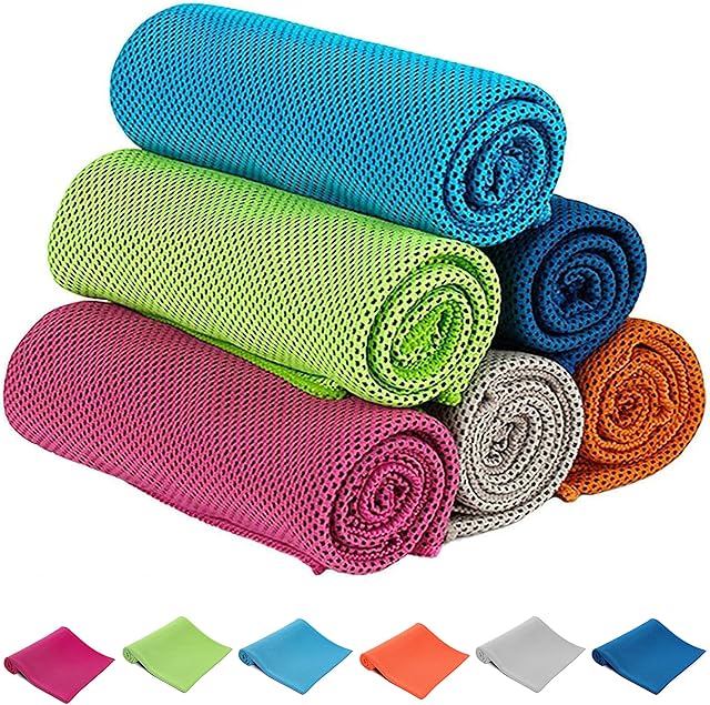 Zollen 4/6 Pack Cooling Towel(40"x12"), Ice Towel, Workout Towel, Soft Breathable Chilly Towel, Microfiber Towel for Yoga, Sport, Running, Gym, Camping, Fitness ,Hike & More Activities