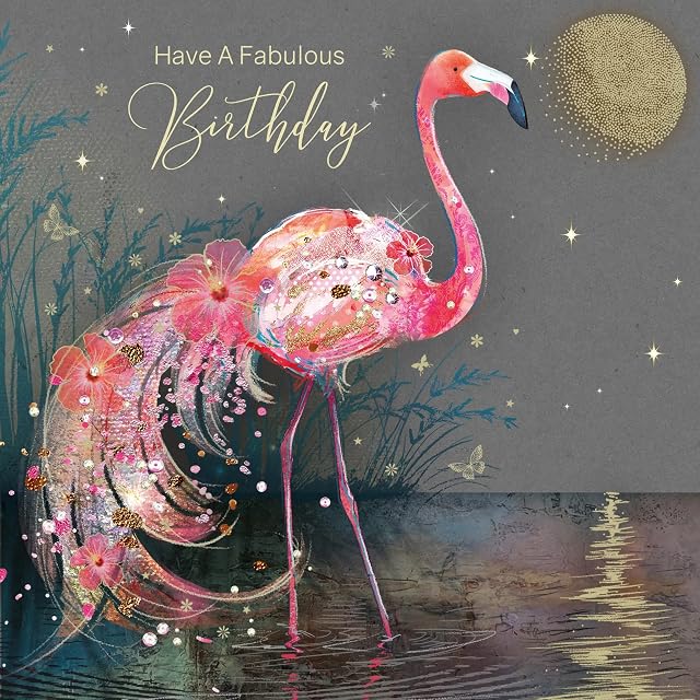Cherry Orchard Female Fabulous Birthday Card - Flamingo Moonlight