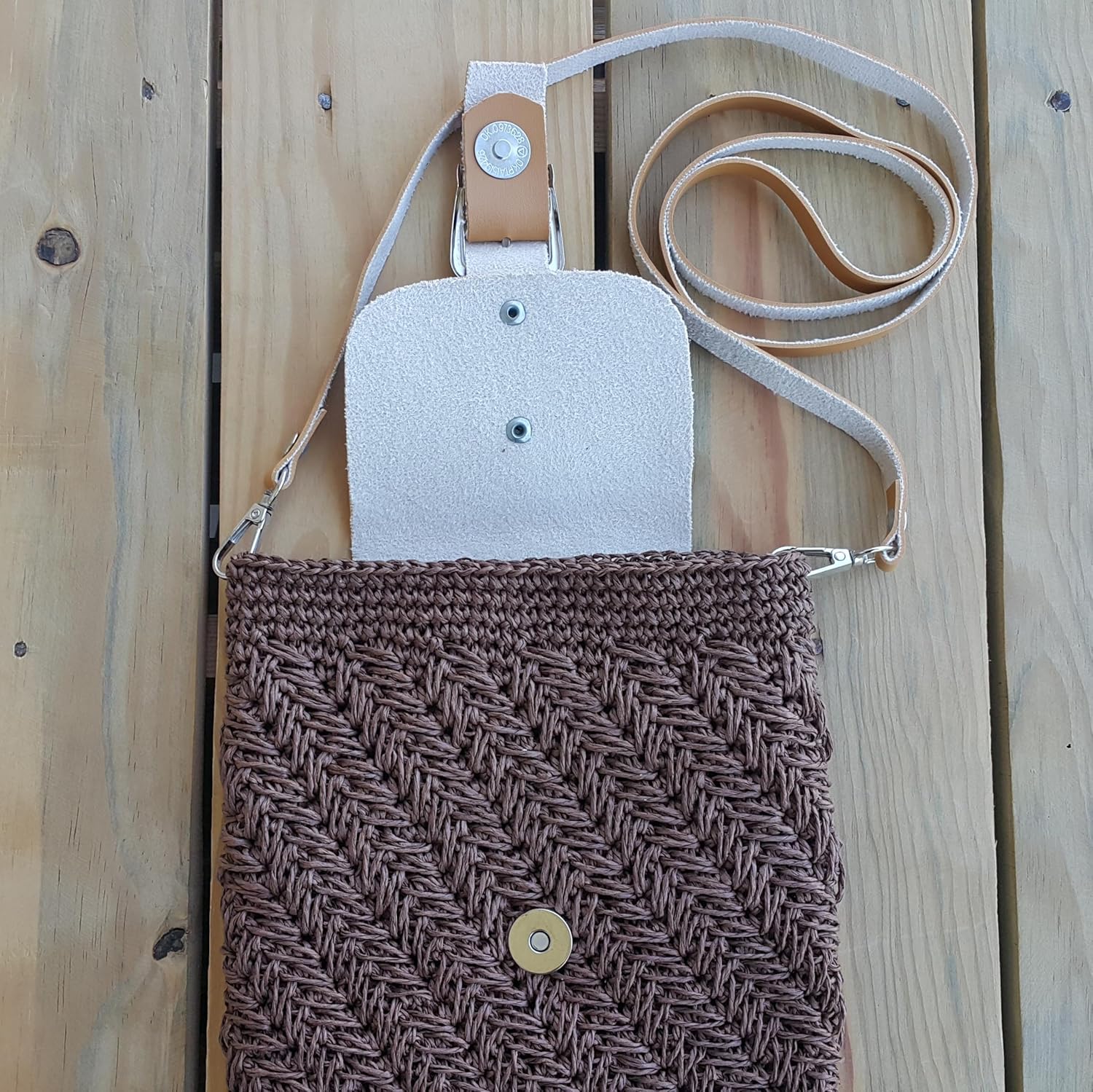 Raffia Crossbody Bag, Woven Straw Shoulder Bag with Leather Flap, Summer Boho Small Mini Purse for Women, Lightweight Natural Raffia Bag with Magnetic Closure, Detachable Strap Travel Beach Style - Image 9