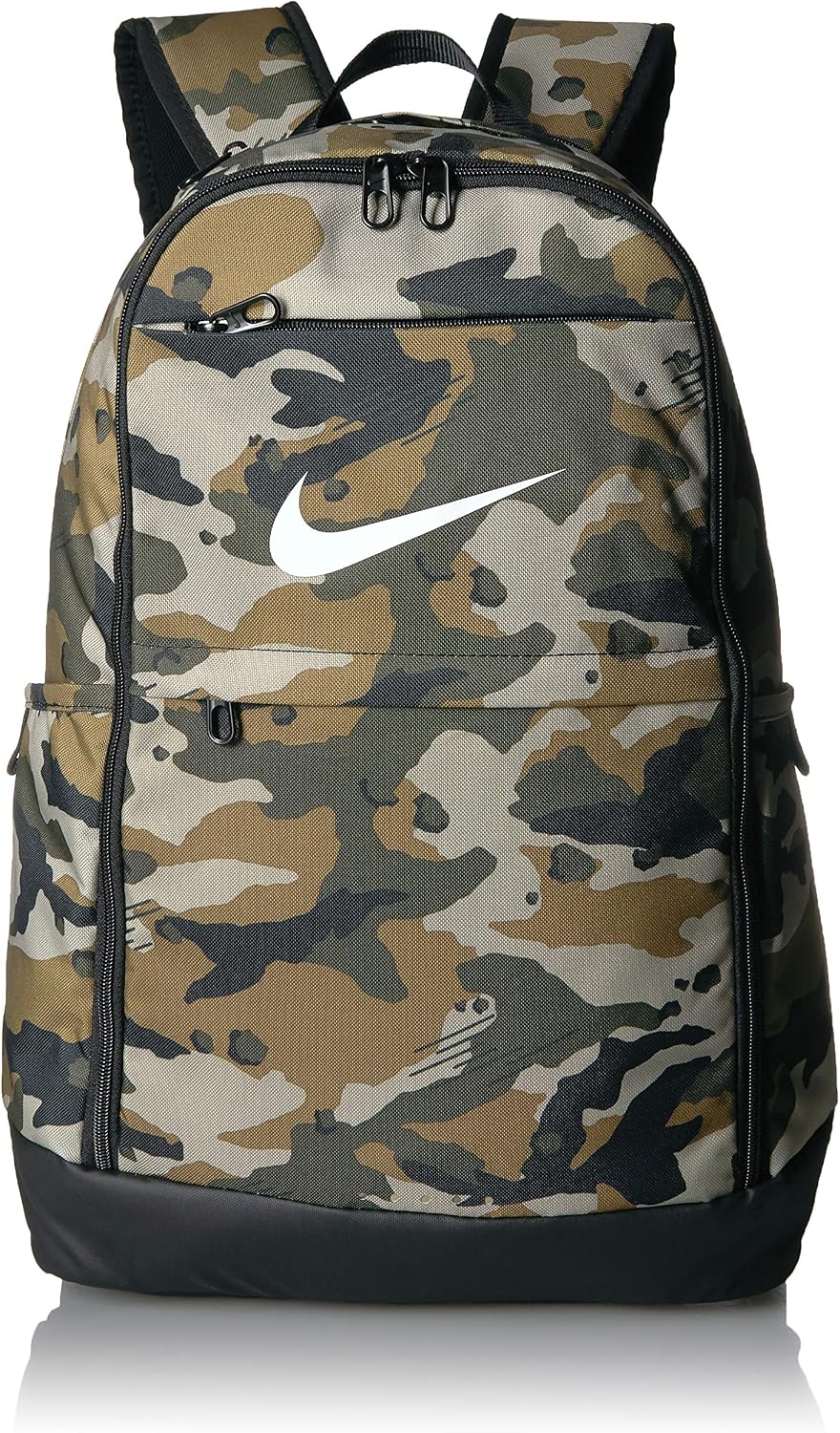 NIKE Brasilia X-Large Backpack - All Over Print, Neutral Olive/Black/White, X-Large