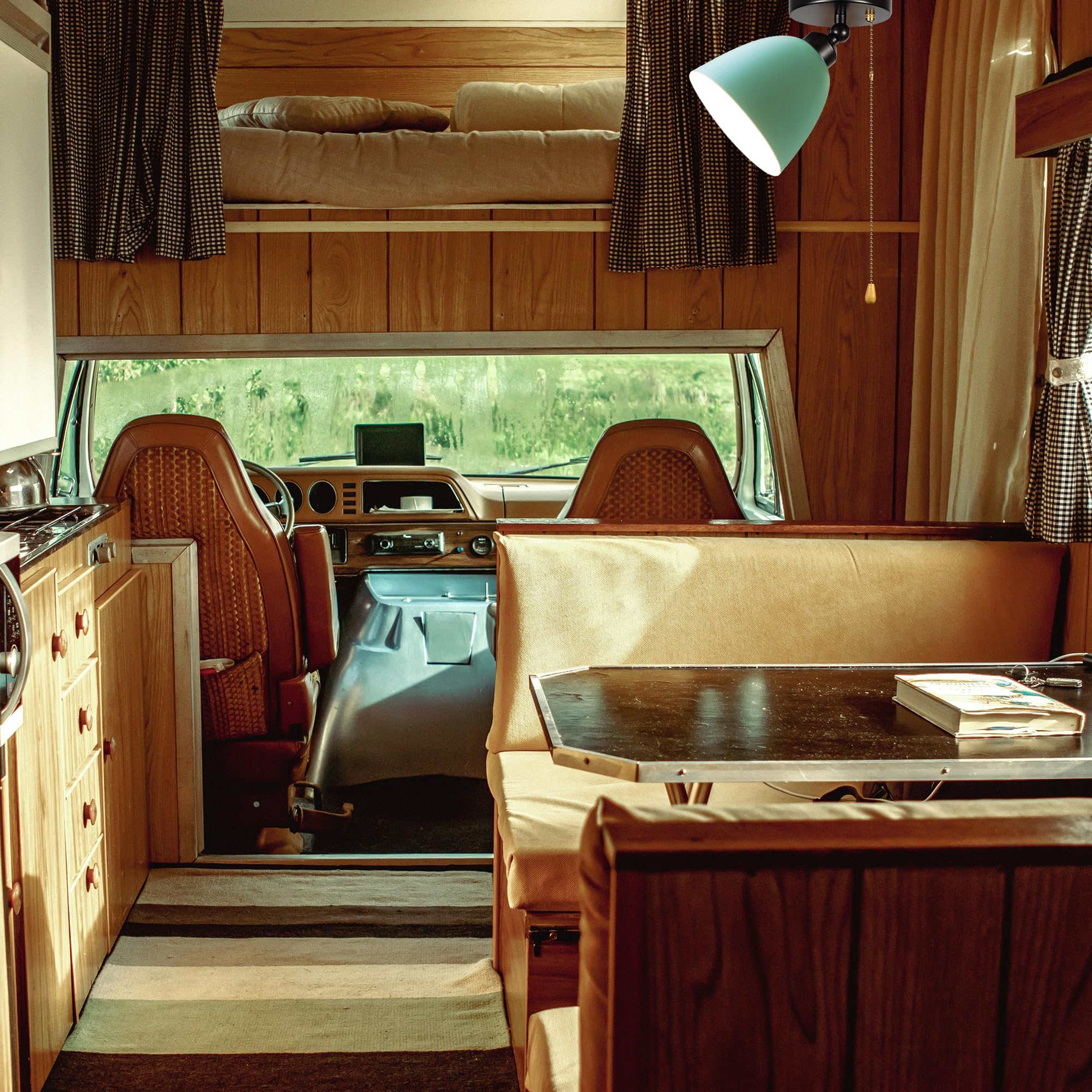 Wohnmobil Beleuchtung 12V,6W Dimmbar Deckenleuchte mit Fernbedienung,Innenbeleuchtung mit E27-Fassung für Wohnmobilen Boot Camper Van,2700-6500K einstellbar TB1649-GN