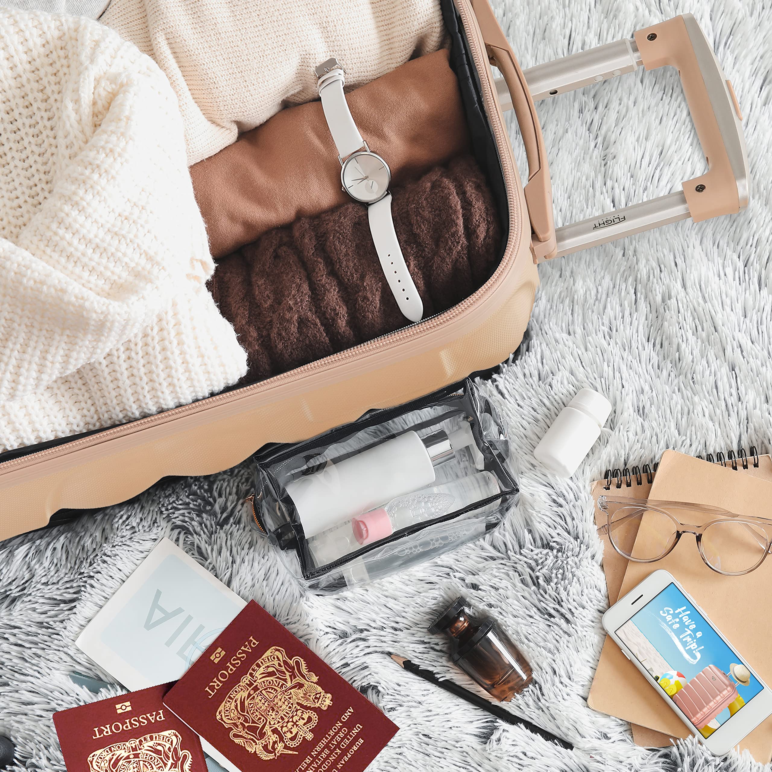 Flight Knight Bubble Suitcase Ryanair easyJet Jet2 Approved 8 Wheel Hardcase Suitcases Cabin or Medium & Large Check-in Sizes