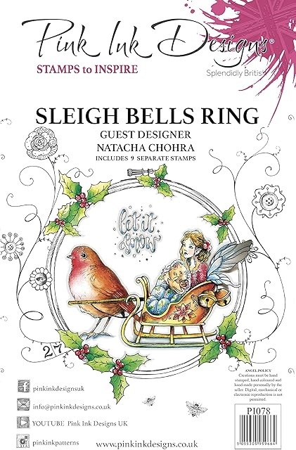 Pink Ink Designs Sleigh Bells Ring-Clear Stamp Set, A5