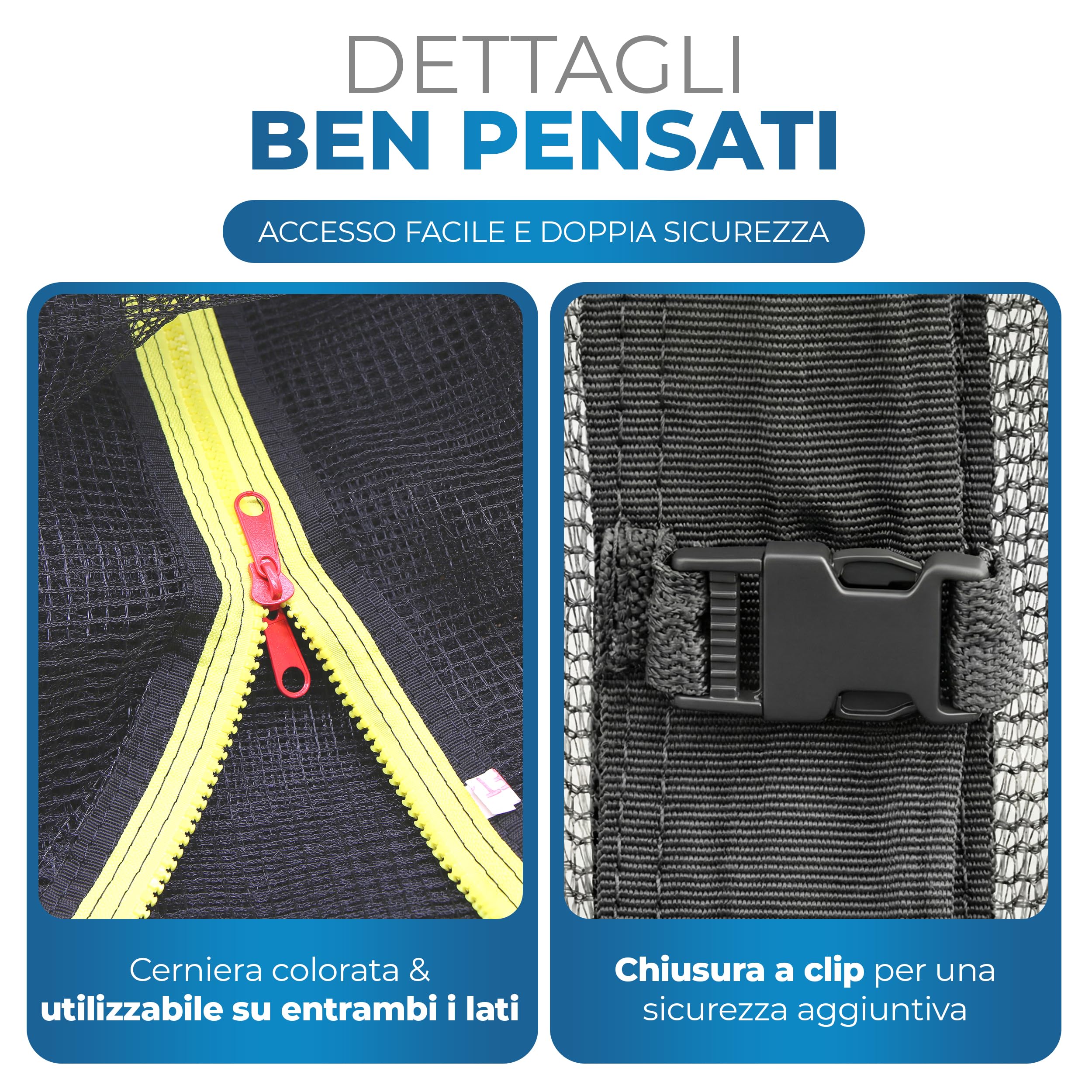 Terena® Replacement Net Rete di Sicurezza per Trampolino 2,4 m 305 – 366 – 396 – 430 – 460 – 488