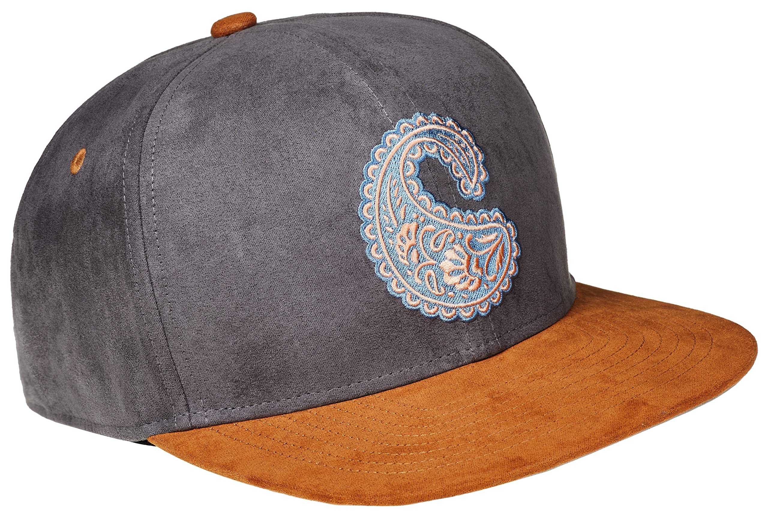 Cadency® Gorra Snapback Paisley, Gris, Unisex, Talla Ajustable, gris