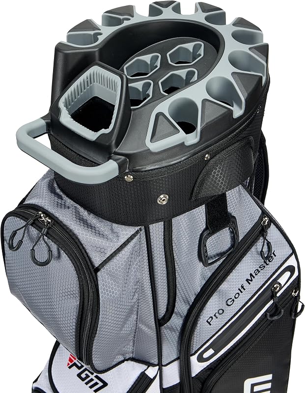 Golf Cart Bag with 14 Way Organizer Divider Top, Premium Cart Bag with Handles and Rain Cover for Men | Dedicated putter well, silent anti‑collision, durable water‑repellent nylon, cooler pocket, rain cover, 7 lbs lightweight