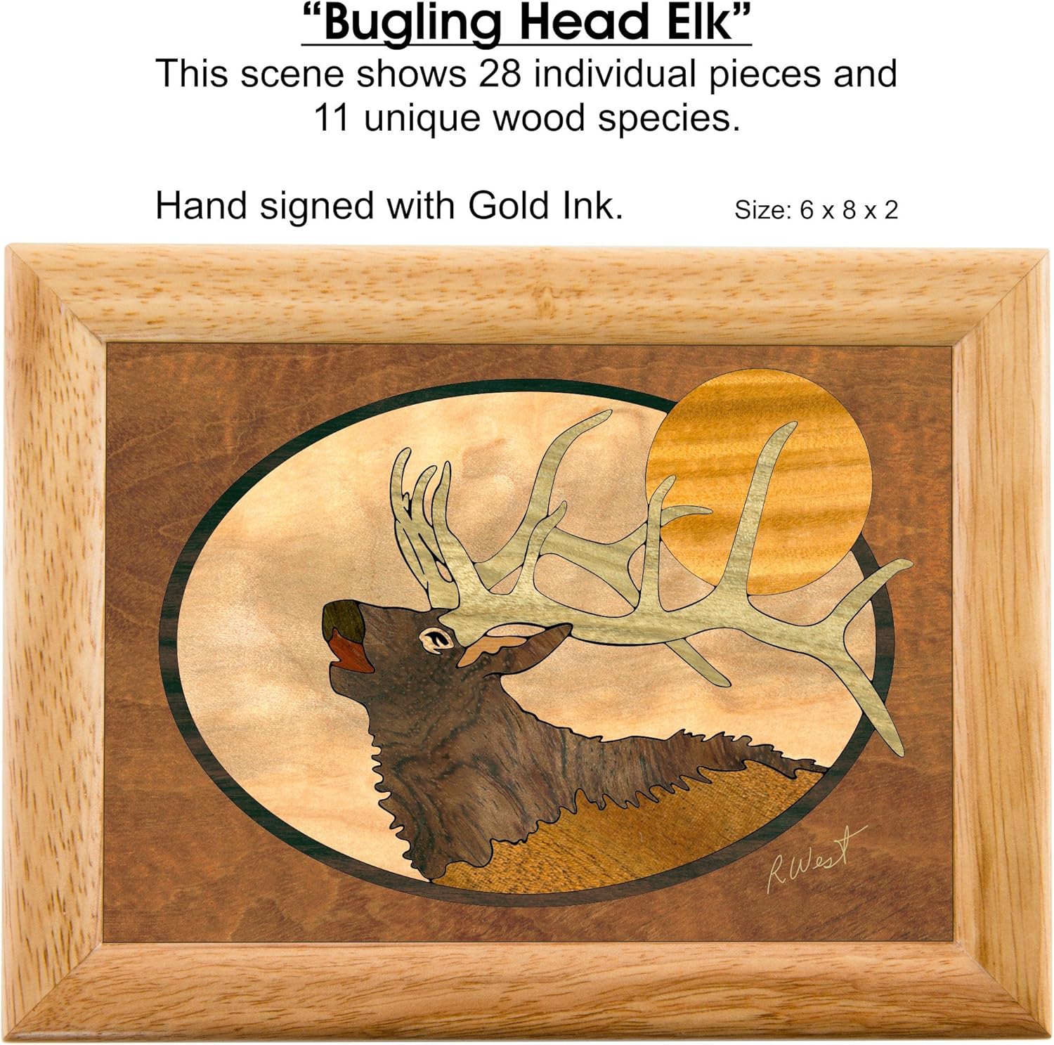 Hоlіdау Dеаlѕ 🛒 MarqART Elk Wood Art Trinket Jewelry Box & Gift - Handmade USA - Unmatched Quality - Unique, No Two are The Same - Original Work of Wood Art (#2109 Bugling Elk Head 6x8x2)