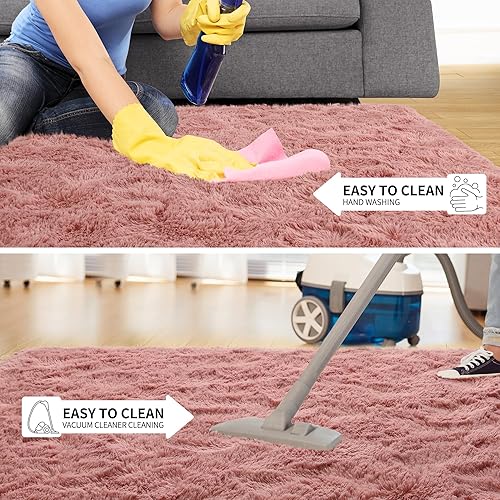 Miniatura 134 de Tepook - Alfombra súper suave y peluda para dormitorio, alfombras modernas peludas para niños para sala de estar, alfombra de felpa