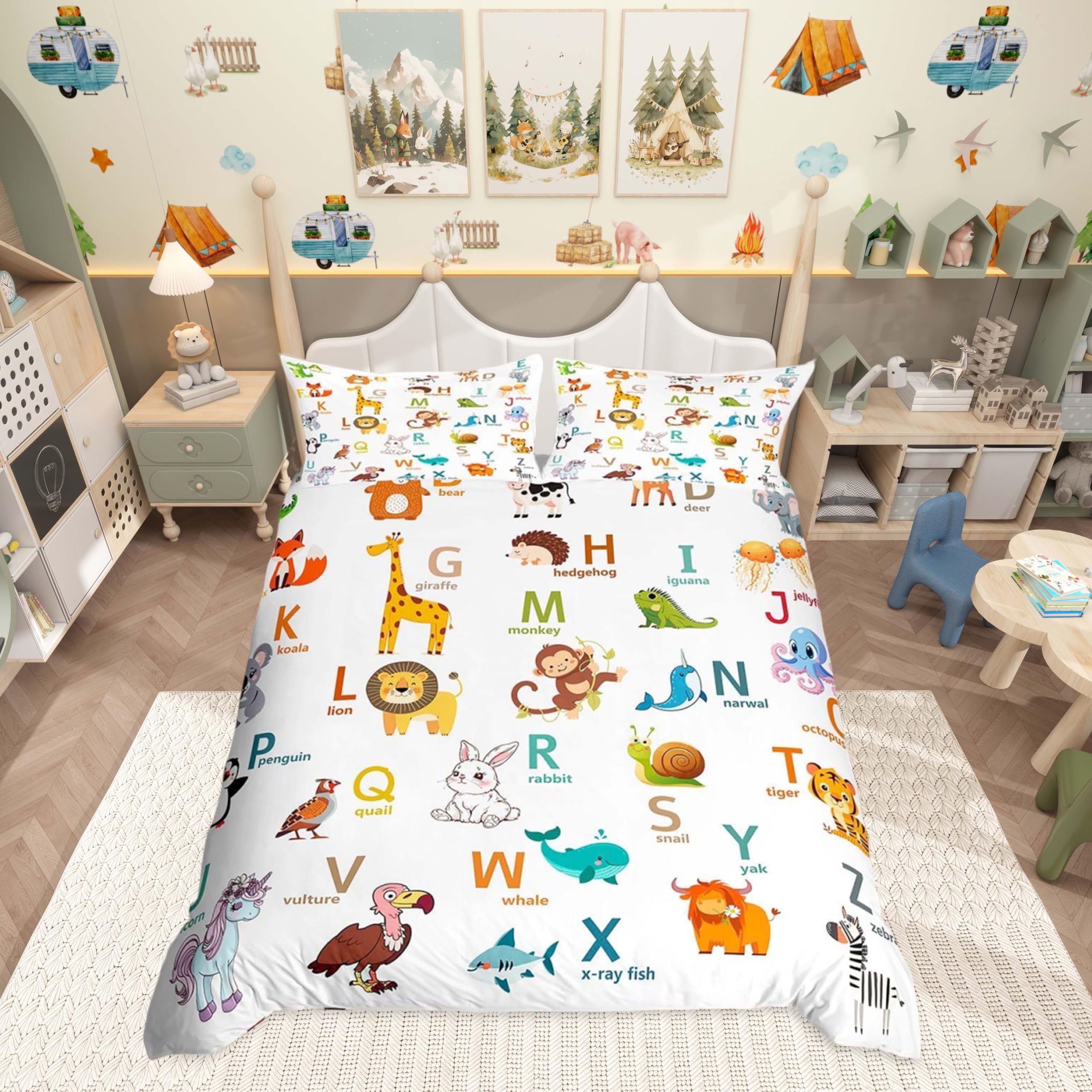Housse de couette alphabet enfant pour créer un rituel du coucher ludique et serein