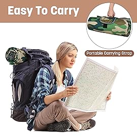 Tirrinia Waterproof Outdoor Blanket with Sherpa Lining, Windproof Triple Layers Warm Comfy Foldable for Camping Stadium, Sports, Picnic, Grass, Concert, Pet, Travel, Emergency Car Blanket CAMO