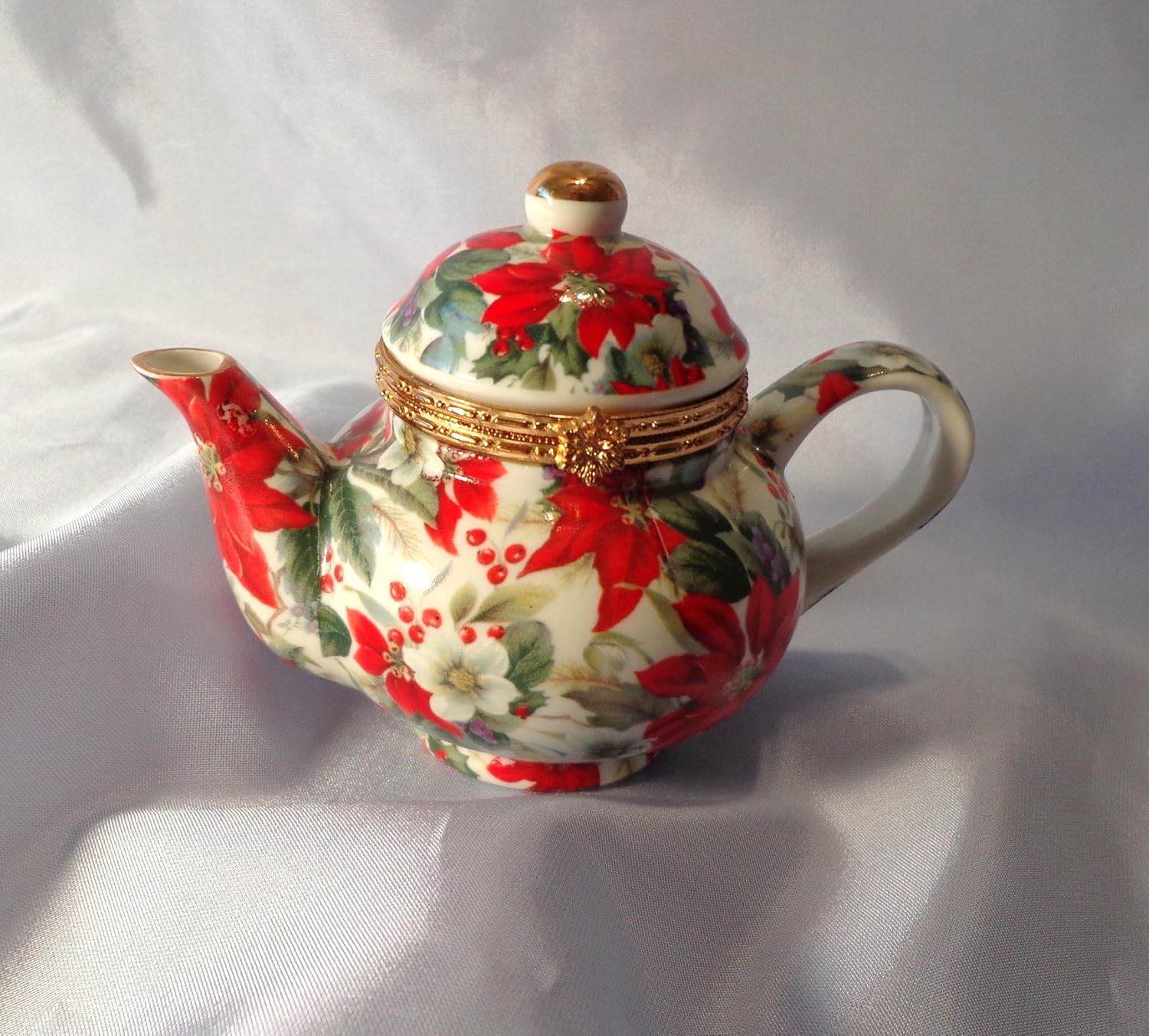 PORCELAIN TEAPOT TRINKET BOX HINGED Other Products Teapots
