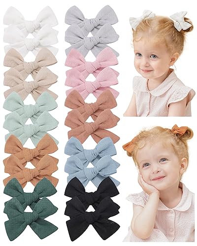 Jollybows 20 piezas de lazos para el pelo para bebés y niñas, accesorios para bebés y niños pequeños
