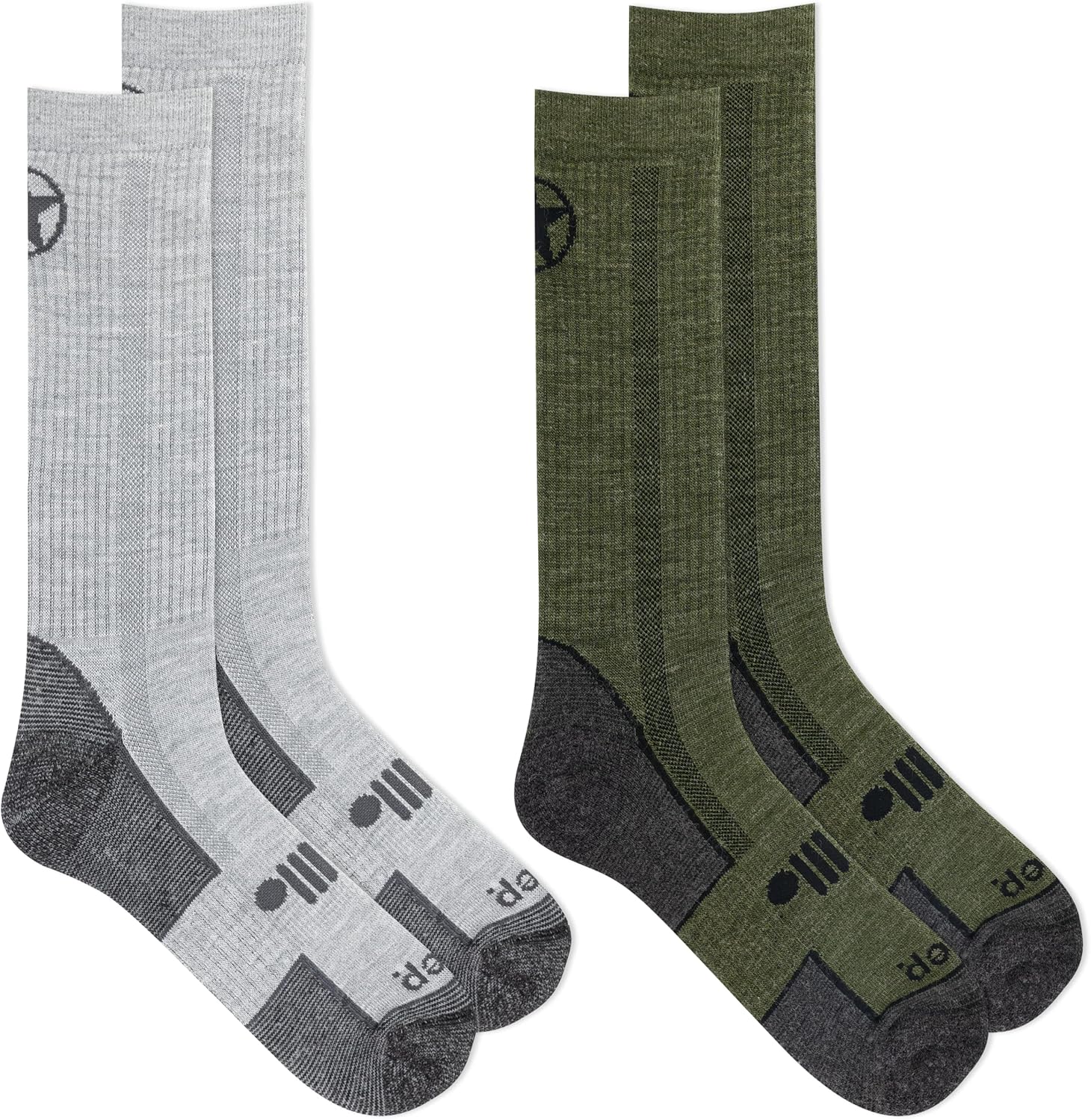 Jeep mens Wool Blend Trail Crew Socks - 2 Pair Pack - Breathable, Cushioned Comfort - Image 3