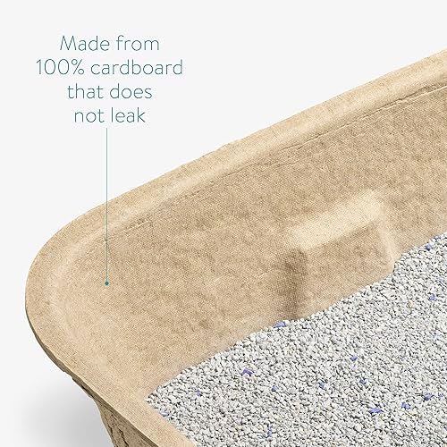 Miniatura 3 de Navaris Bandejas desechables para arena para gatos (paquete de 5)  Bandeja de cartón para gatos hecha de 100% papel  Úselo solo o como revestimiento