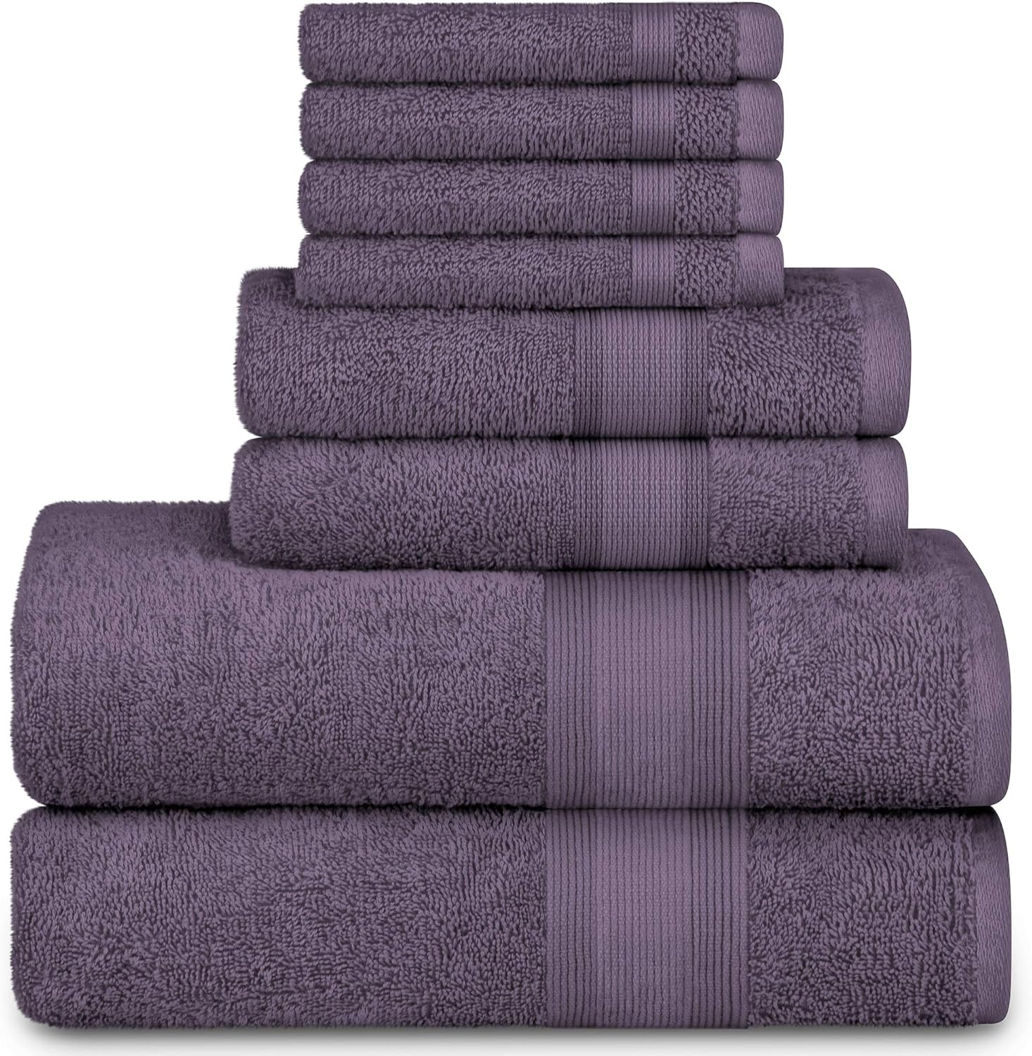 Adobella 8-Piece Bath Towel Set, Premium Combed Cotton, Highly Absorbent, Super Soft, Quick Dry, 2 Bath Towels, 2 Hand Towels and 4 Washcloths, Blue (Set of 8) : Home & Kitchen