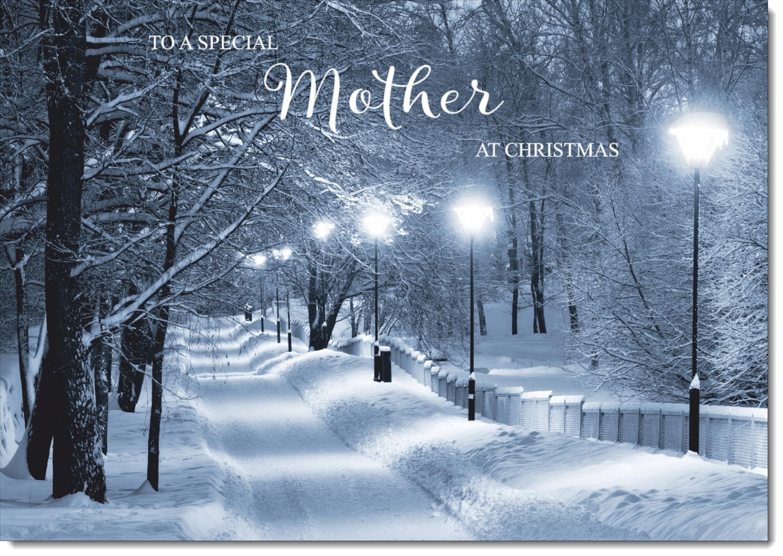 doodlecards Mother Christmas Card Snowy Street Scene Large A4 Size Christmas Card for Mother with Plain Envelope — image 1