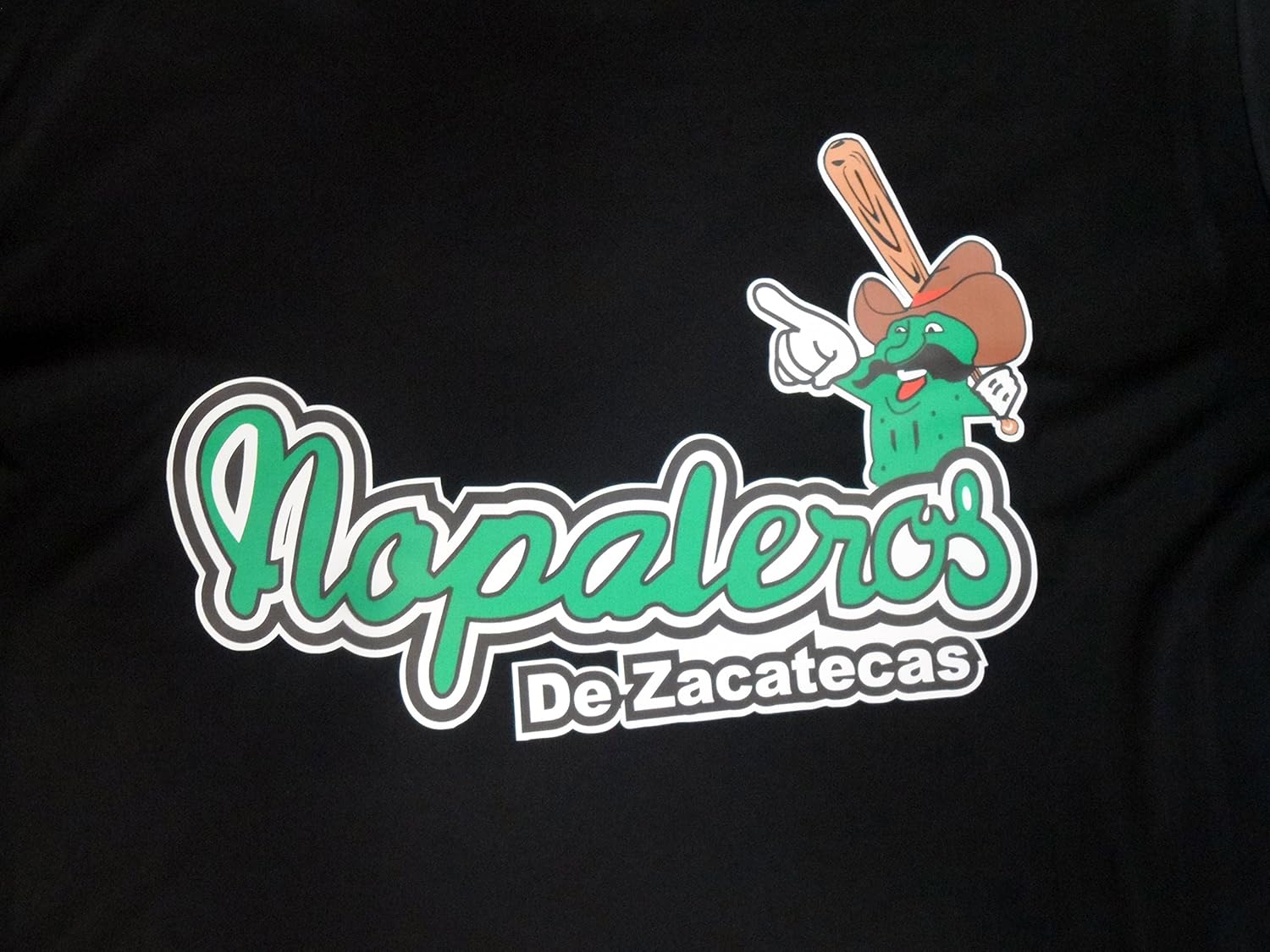 Nopaleros Baseball Men's Slim Fit Jersey de Zacatecas (Black)