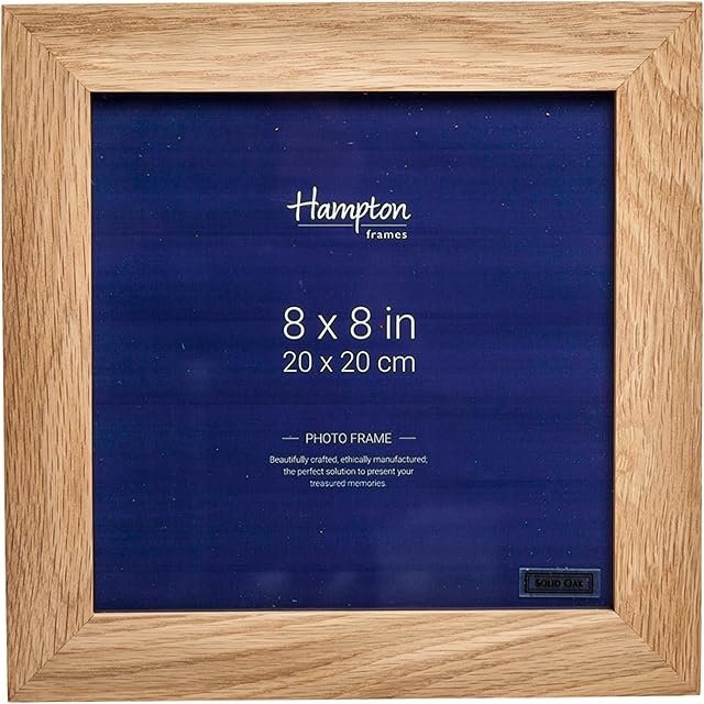 Hampton Frames NEW ENGLAND Solid Oak Wood Display Picture Photo Frame Square 8x8 (20x20cm) 464888OAK