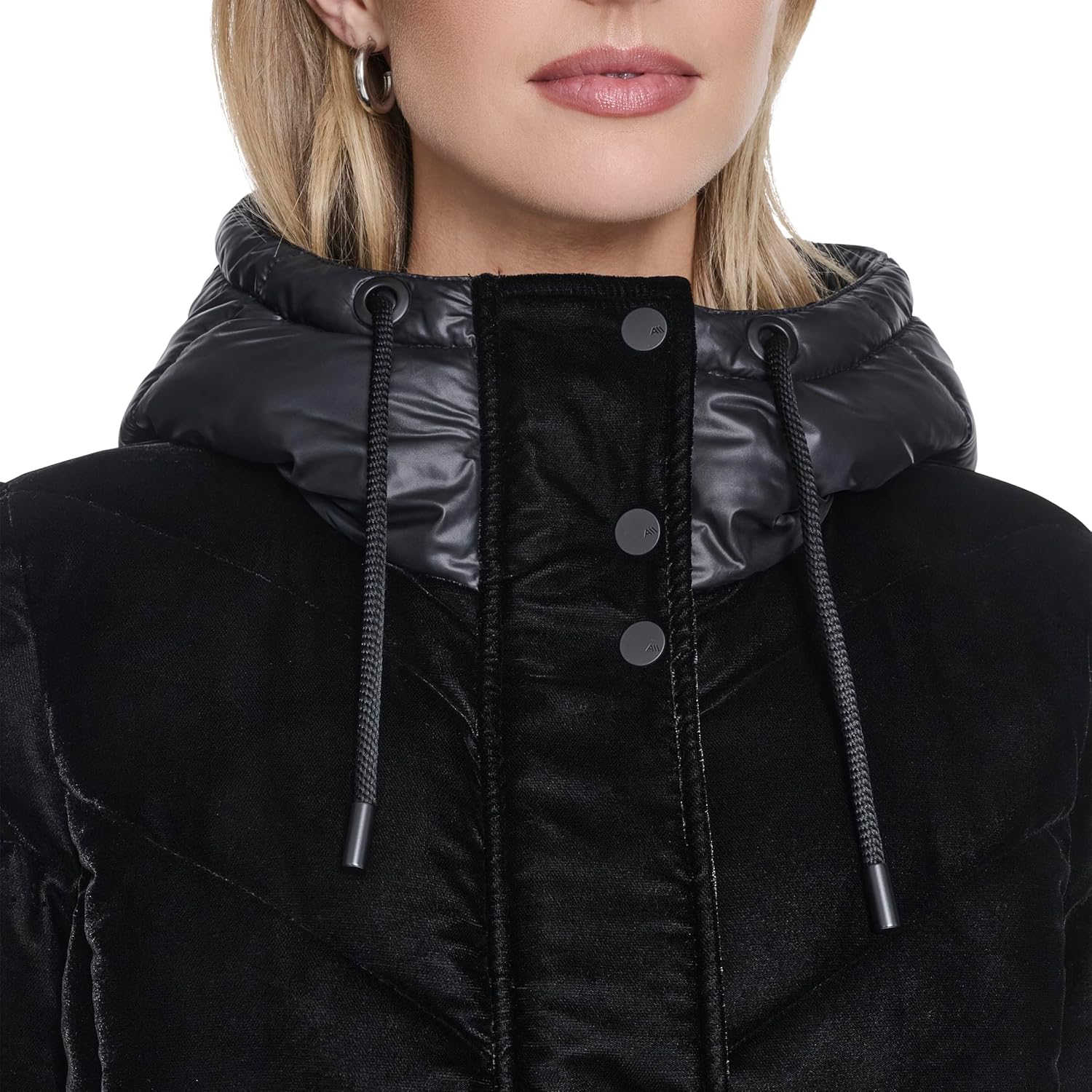 Andrew Marc Women's Hooded Velvet Trimmed Insulated Cold Weather Puffer Jacket - Image 5