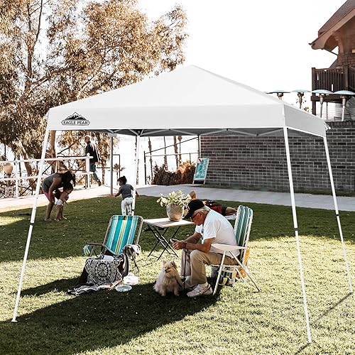 Vista 121 de EAGLE PEAK Tienda de campaña desplegable de pierna inclinada de 8 x 8 pulgadas, fácil instalación para una persona, toldo de playa al aire libre