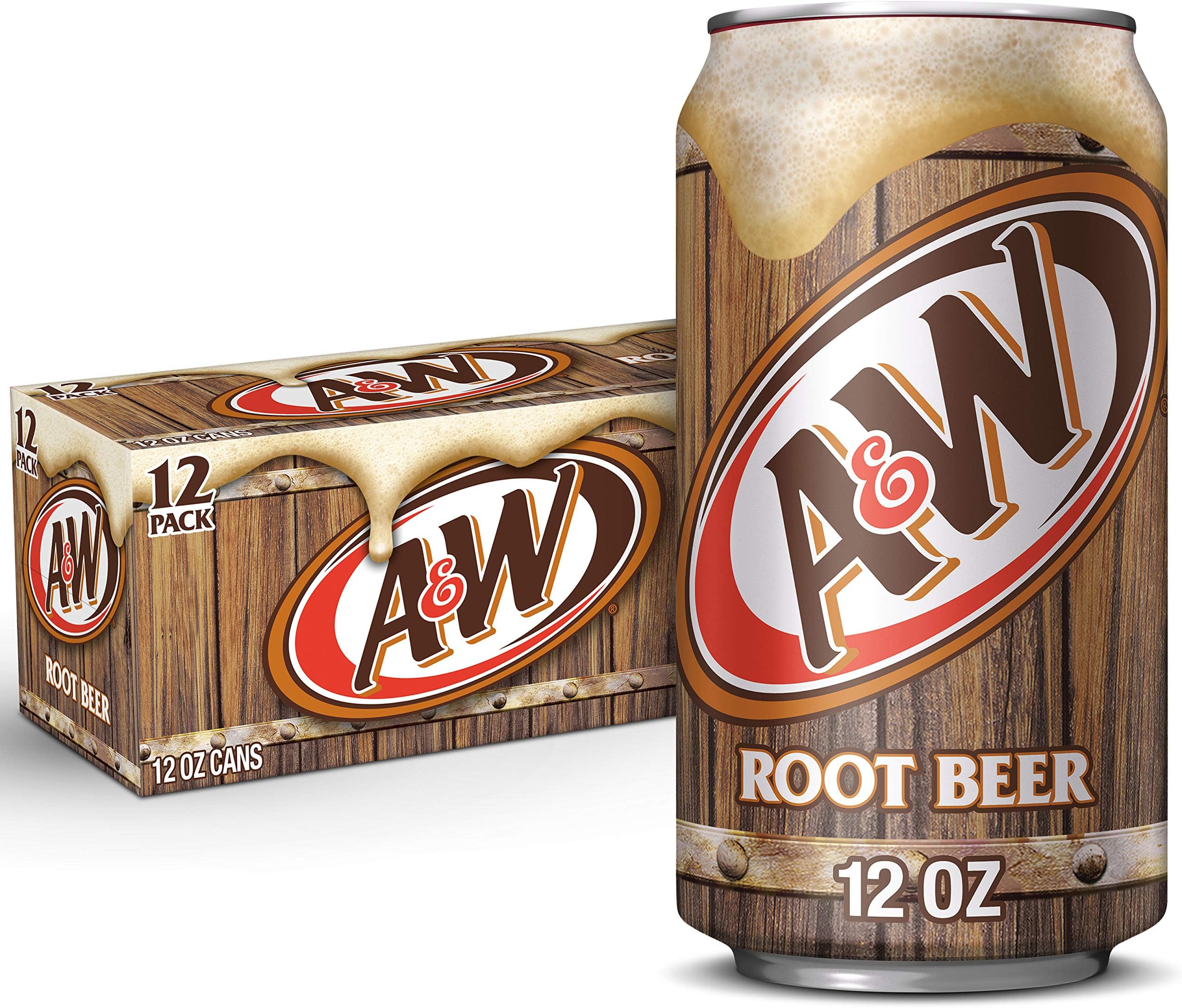 A&W Root Beer Soda, 12 fl oz cans, 12 pack