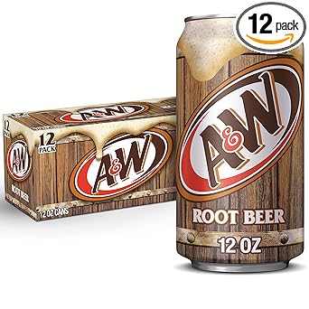 A&W Root Beer Soda, 12 fl oz cans, 12 pack