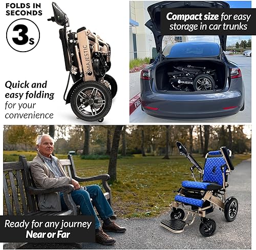 Vista 12 de Majestic - Sillas de ruedas eléctricas para adultos, capacidad de 330 libras, alcance de hasta 19 millas, con base en EE. UU., Silla de ruedas