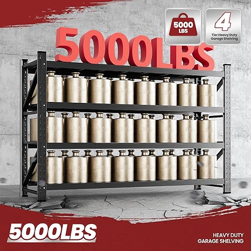 Miniatura 37 de Estantes de almacenamiento de 40 pulgadas de ancho, estantería de garaje de 2000 libras resistente, estantes de pie, estante de almacenamiento