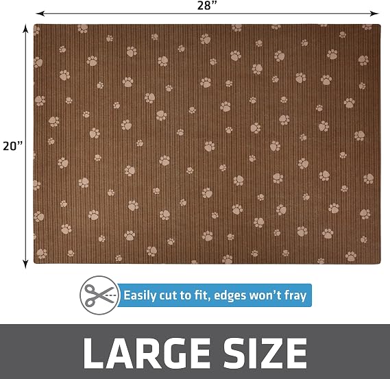 Drymate Original Cat Litter Mat, Contains Mess from Box, Protects Floors, Urine-Proof, Machine Washable, Soft on Kitty Paws, Absorbent, Waterproof (USA Made, Recycled Content) (20x28)(BrownTanPaw)