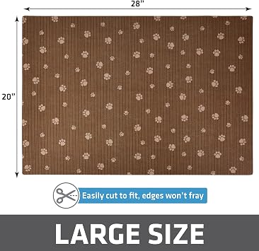 Drymate Original Cat Litter Mat, Contains Mess from Box, Protects Floors, Urine-Proof, Machine Washable, Soft on Kitty Paws, Absorbent, Waterproof (USA Made, Recycled Content) (20x28)(BrownTanPaw)