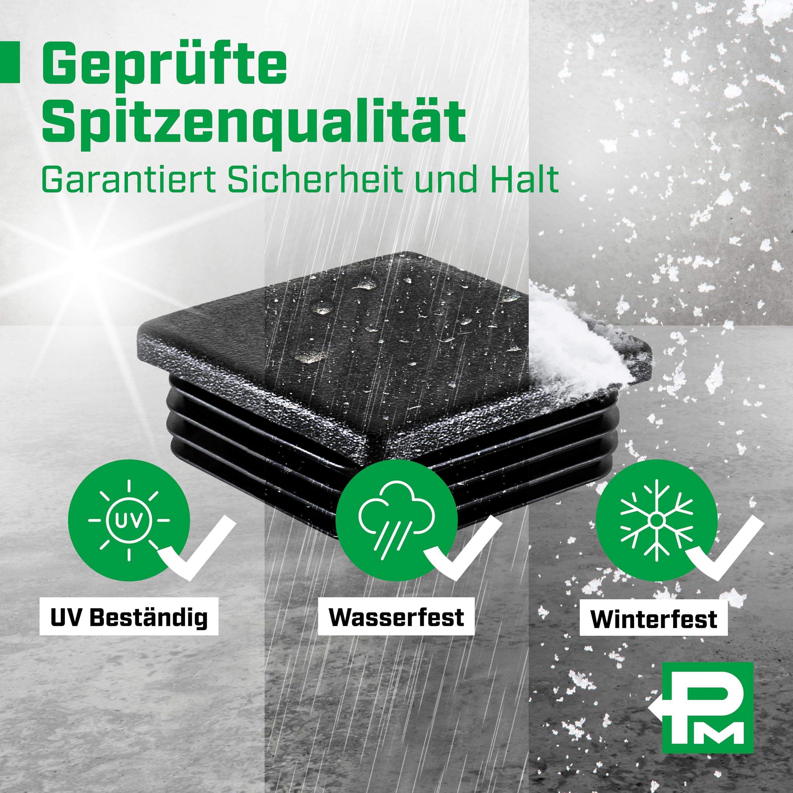 Lamellenstopfen 80x80 mm für Vierkantrohr [50 STK] I Quadratische Rohrstopfen aus PE - Ideal für Aluprofil, Gartenmöbel & Stuhlbeine I Verschlussstopfen mit FUNKENEROSION-Struktur