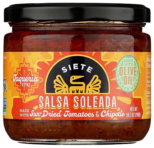 Siete Family Foods Soleada de salsa de tomate y chipotle secada al sol, 10.5 onzas