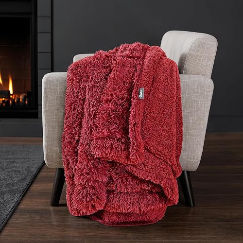 Bare Home Shaggy Faux Fur Sherpa Blanket - Super Soft, Fuzzy, Fluffy - Reversibl