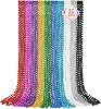 SHAOQINLIN 30 PCS Bead Necklace, Mardi Gras Christmas Beads Necklaces 33 Metallic Beaded Costume Necklaces Party