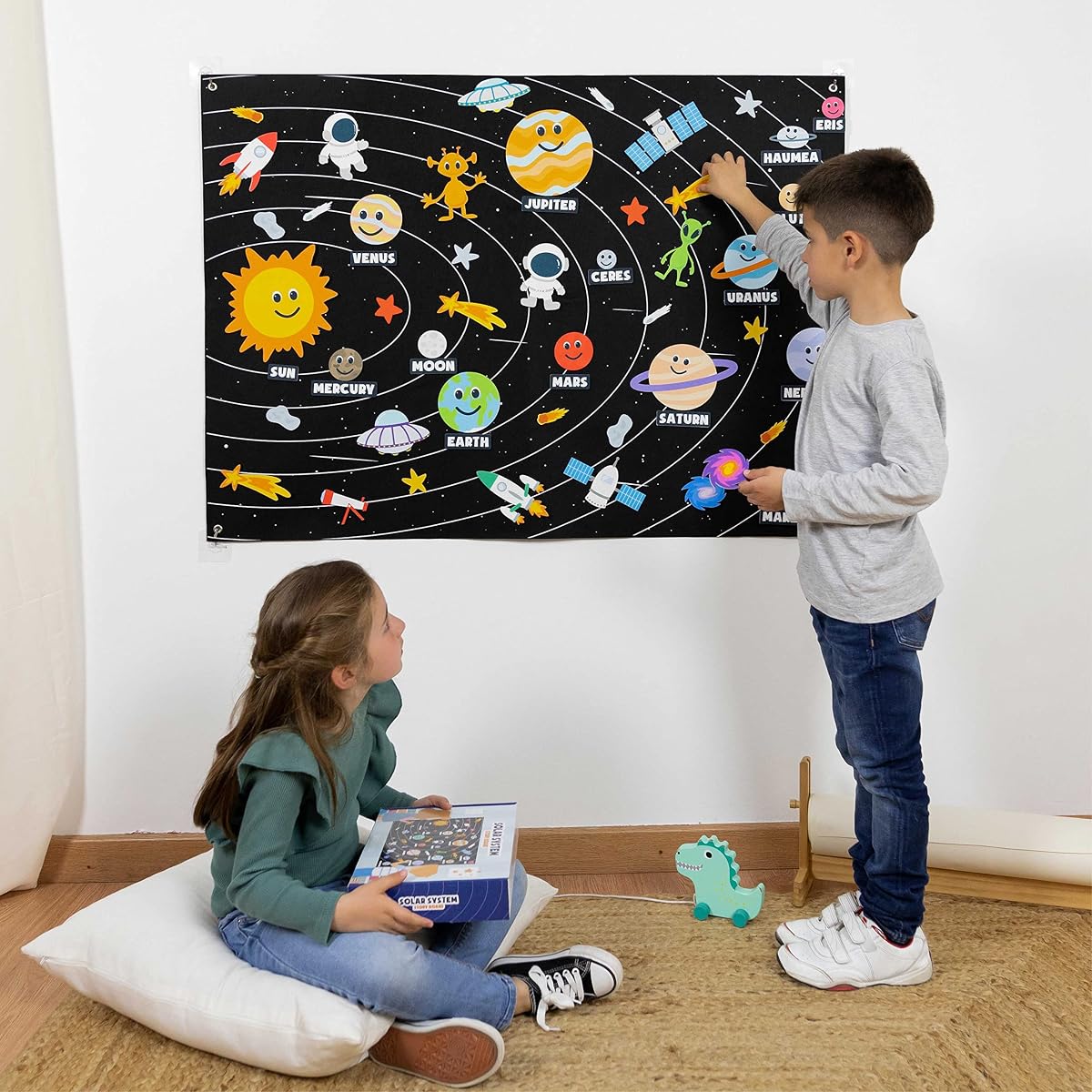 BONNYCO Sistema Solar para Niños con 61 Figuras Fieltro. Planetas Sistema Solar para Niños, Juguetes Montessori 3 4 5 6 7 8 Años. Juegos Educativos, Regalos Infantiles Planetario Cumpleaños Navidad — view 8