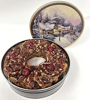 Jane Parker Fruitcake Bourbon and Rum Fruit Cake 2 Pound (32 Ounce) Ring in a Collectible Holiday Tin-Holiday-Christmas Cake-The Best Fruitcake You Can Buy