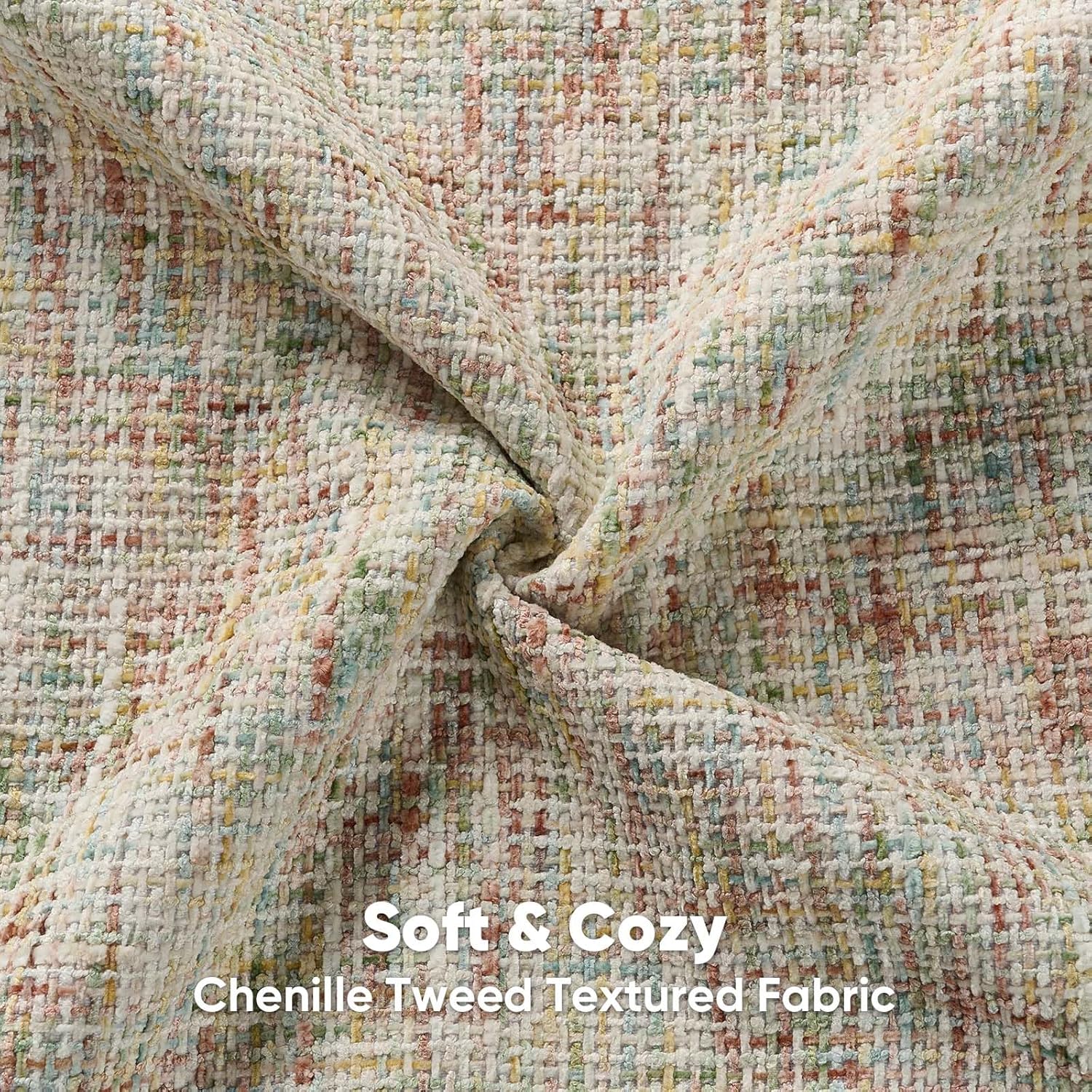 HAUSSY Colorful Throw Pillow Covers 12x20 Set of 2 Chenille Tweed Textured Decorative Couch Lumbar Pillow Covers Neutral Modern Pillow Cases for Sofa Bed Living Room Decor