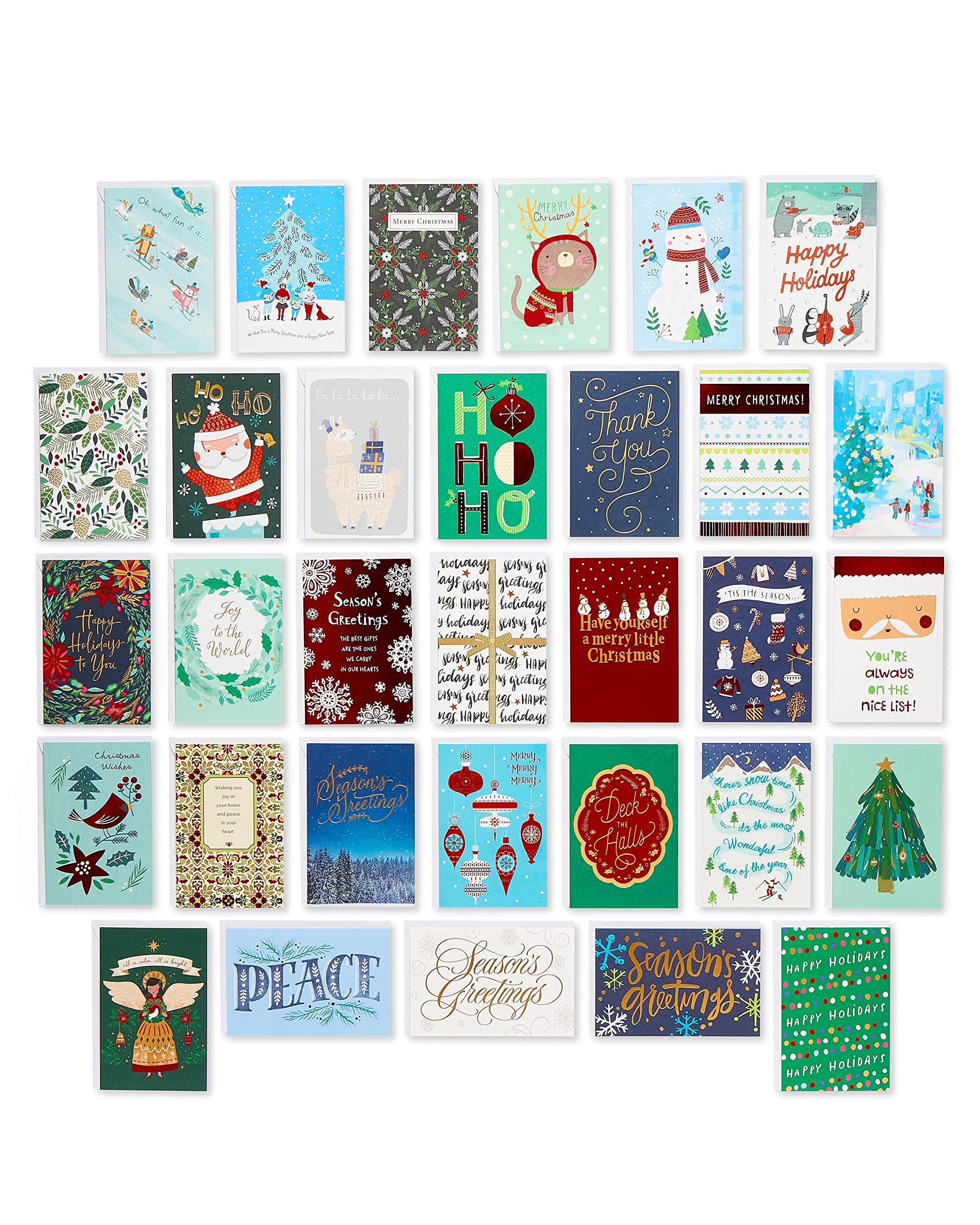 American Greetings Deluxe Christmas Greeting Card Bundle, 40-Count