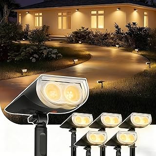 Linkind Solar Lights Outdoor StarRayS, Bright Solar Spot Lights Outdoor, IP67 Waterproof Spotlights for
