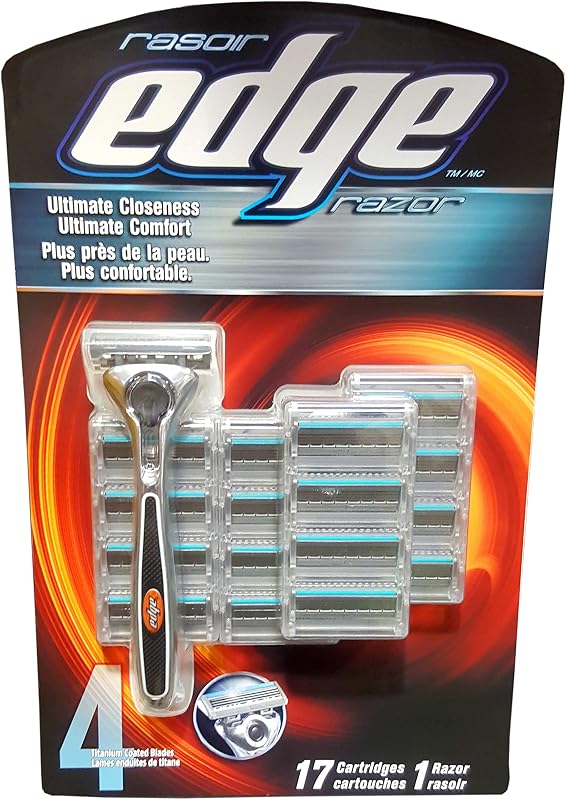 Barbeador Edge com 4 lâminas e 17 refis