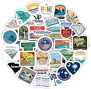 BulbaCraft South Carolina Sticker for Water Bottle and Laptop - State Souvenirs, Decorations & Gifts, Waterproof Vinyl Decals, Gifts for Women & Men