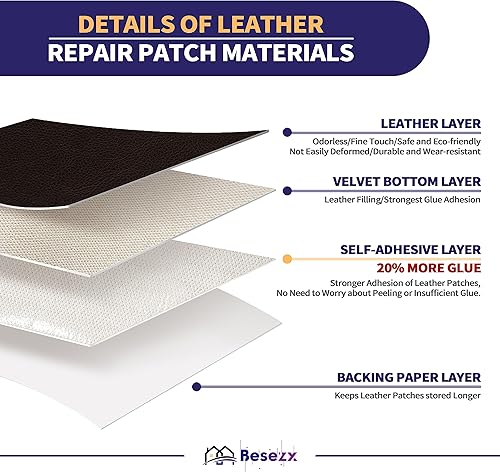 Miniatura 113 de Kit de cinta para reparación de cuero, parche autoadhesivo para muebles, sofá, asientos de automóvil, silla de oficina, kit de reparación de vinilo