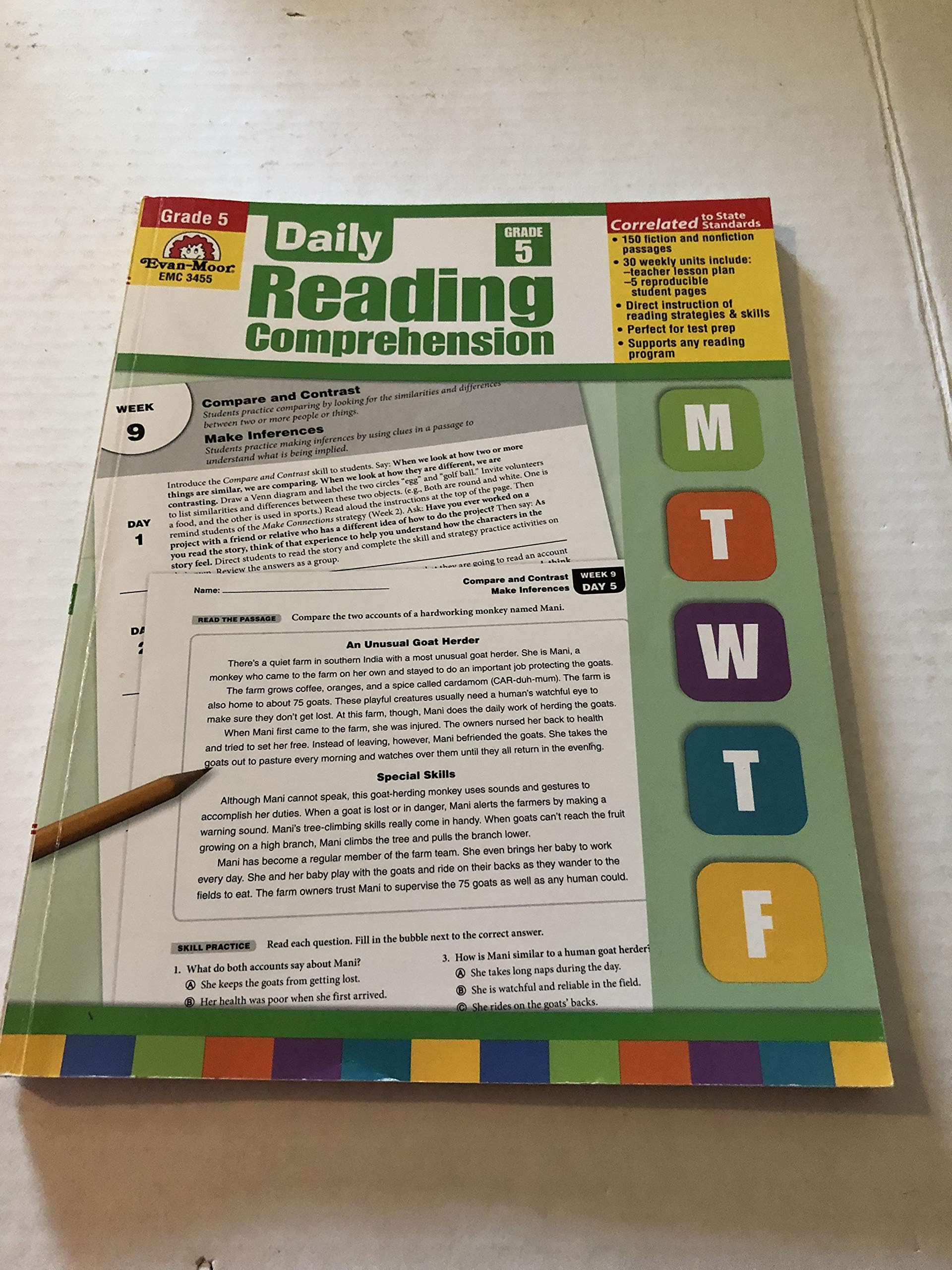 Daily Reading Comprehension (Daily Practice Books, Grade 5)