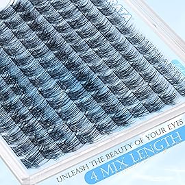 PHKERATA Natural Lash Clusters Eyelash Extensions Wispy Individual Lashes 120 pcs Eyelash Clusters 10-16 mm Mix Length DIY C Curvature Lashes Clusters, Soft and Lightweight