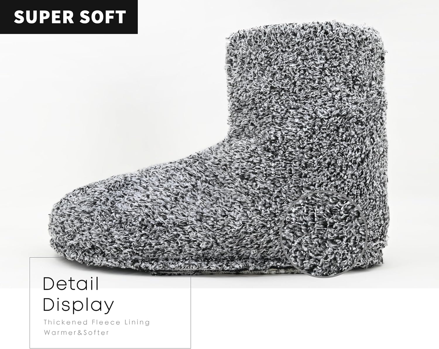 Panda Bros Men's Slipper Socks, Winter Non-Skid Warm Slipper Booties, Cozy Soft Indoor Socks with Fluffy Sherpa Lined - Image 3