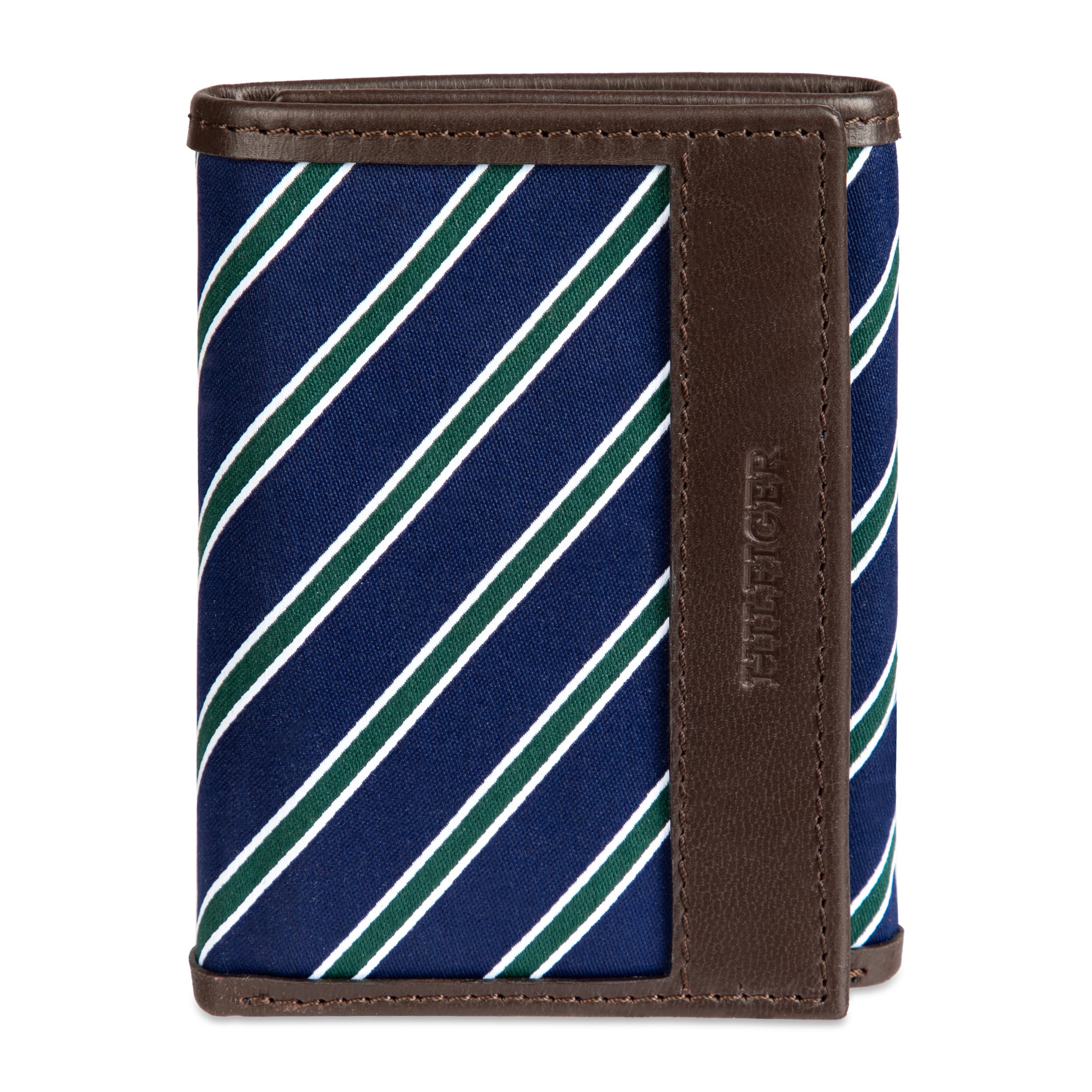Tommy Hilfiger Men's Tie Fabric Magnetic Front Pocket Wallet