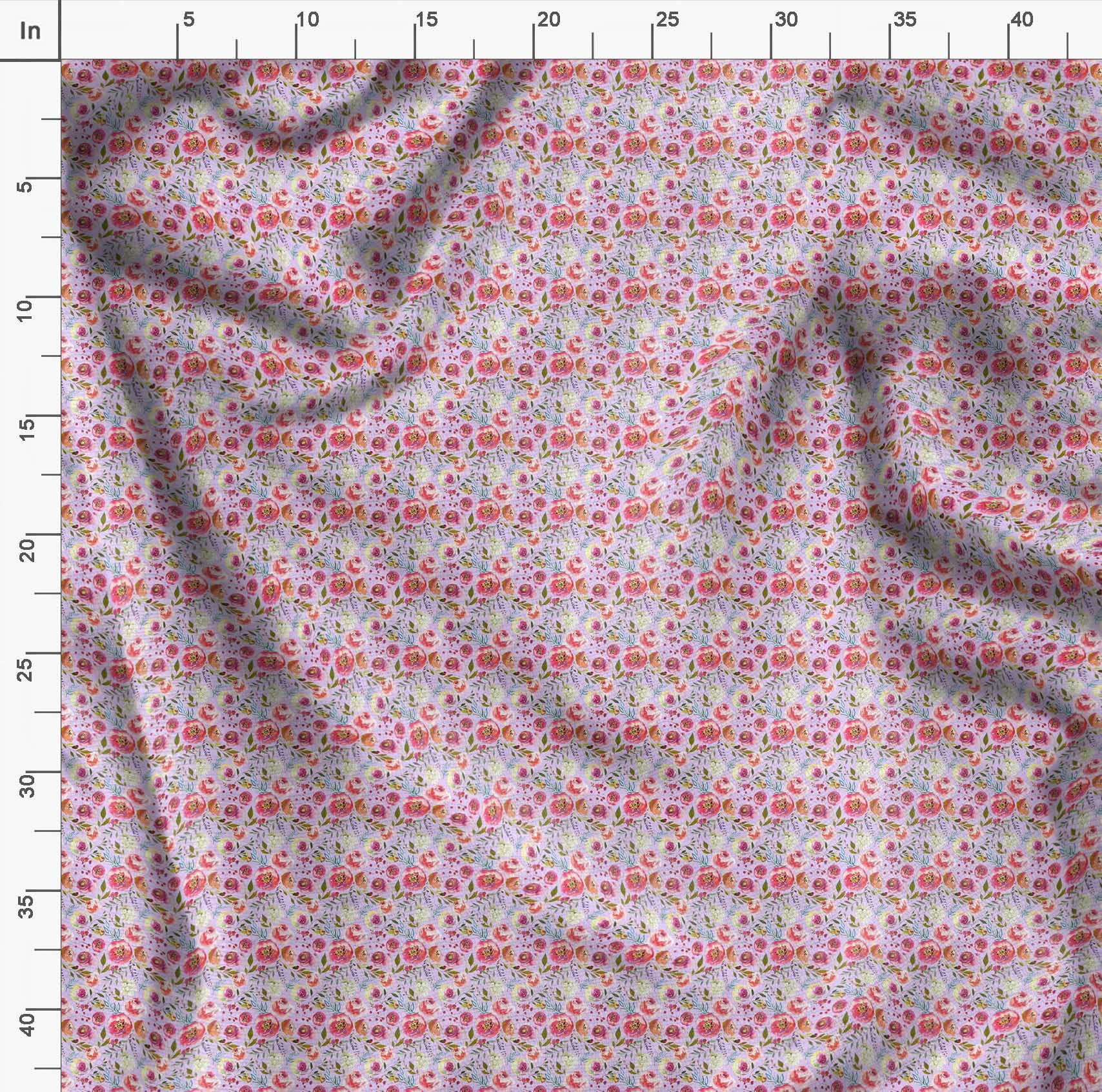 Soimoi Lila Georgette-Stoff Mit Punkten – 52 Zoll Breit, Digital Bedruckt, Pro Meter