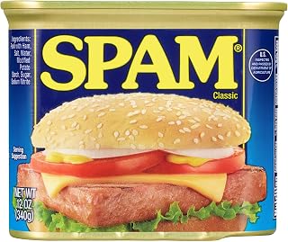 SPAM Classic Canned Luncheon Meat, 12 oz Fully Cooked Pork & Ham - Shelf-Stable, High-Protein Versatile Snack