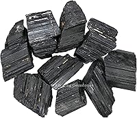 Vista 2 de Amazing Gemstone Black Tourmaline Crystals Rough Stone in Bulk, 1/2lb Large Pieces Turmalina Negra Piedra Originales, Large Black Tourmaline Crystal
